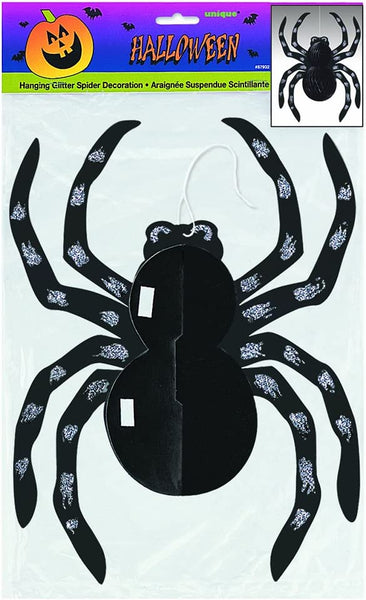  Hanging Decorations Glitter Spider 14in