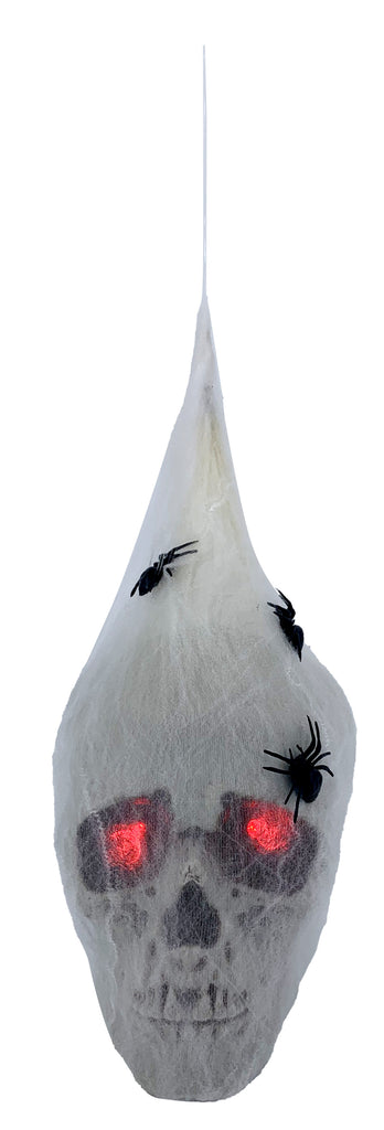 LED Hanging Skull with Spider Web