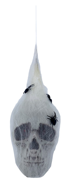 LED Hanging Skull with Spider Web