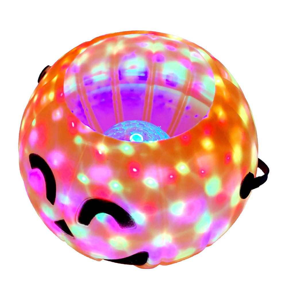 Pumpkin Bucket with Light 16x14cm