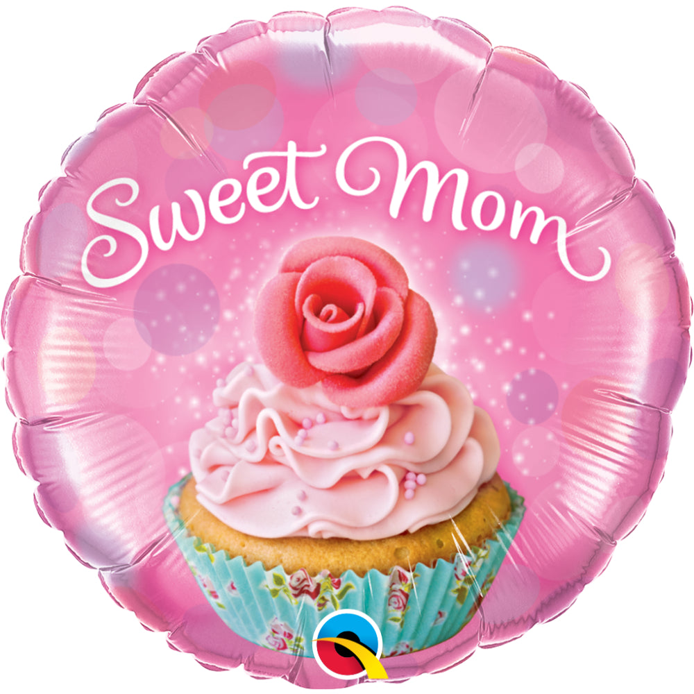 Sweet Mom-Cupcake Foil Balloon