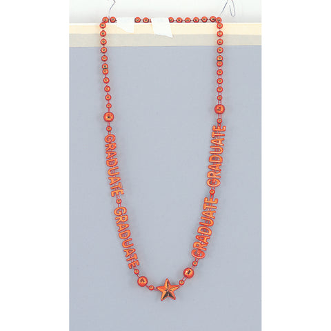 Orange Metallic  Bead Necklace Graduation