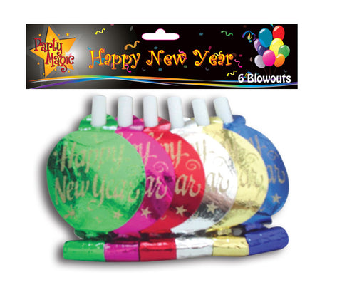 Glittered Foil Blowouts Happy New Year 1x6