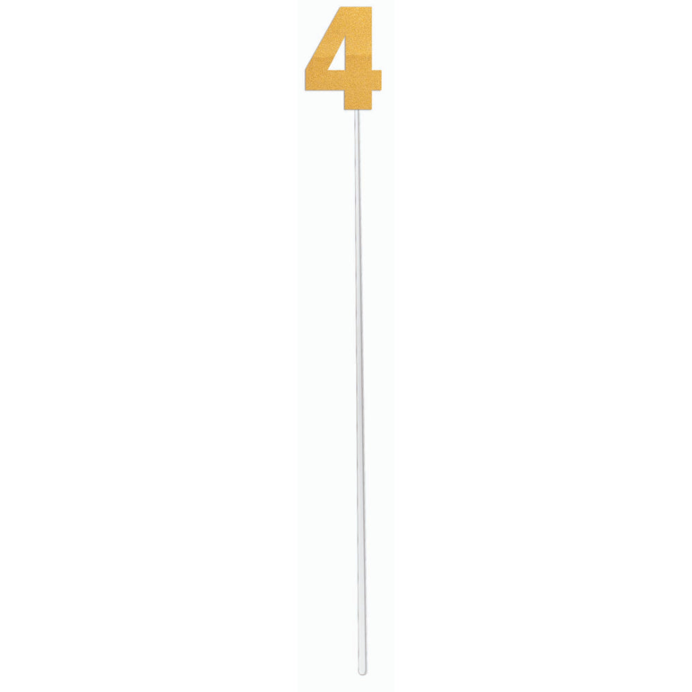 Gold Diamond Number Cake Topper