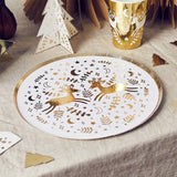 Reindeer Gold Foil Paper Plates 8pcs