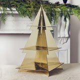 Gold Christmas Tree 3-Tier Cake Stand 1Pc