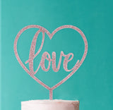 Rose Gold Acrylic 'Love' Cake Topper