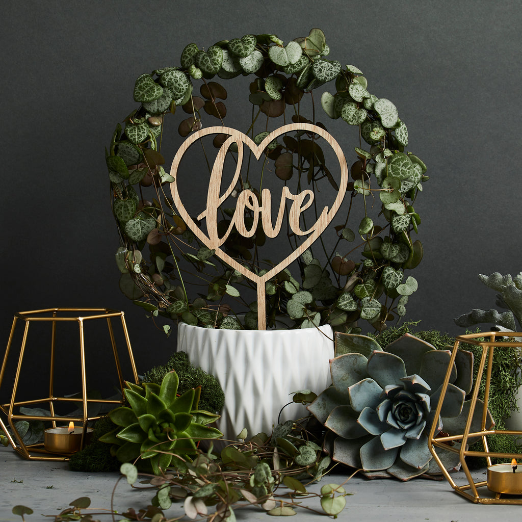 'Love' Wooden Cake Topper