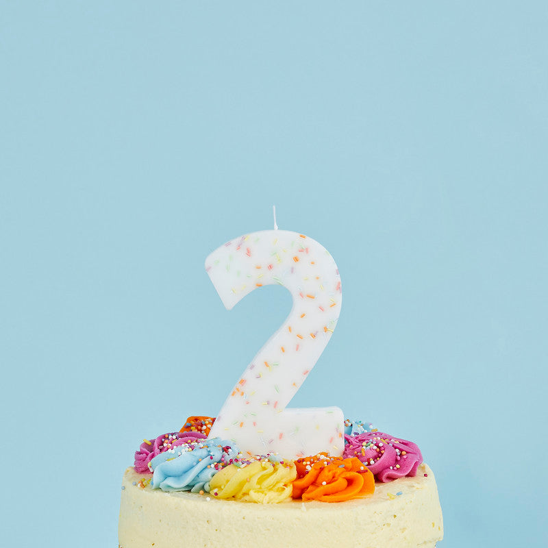 Jumbo Number '2' Sprinkle Candle