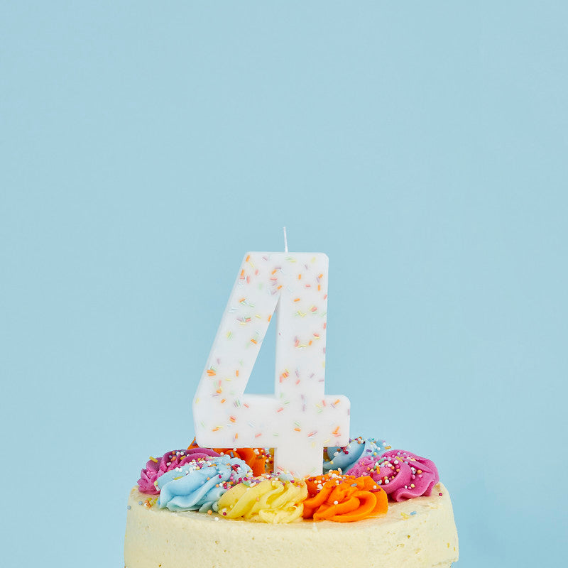 Jumbo Number '4' Sprinkle Candle