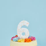 Jumbo Number '6' Sprinkle Candle