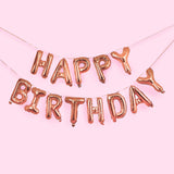 Rose Gold 'Happy Birthday' 16" Foil Balloon Garland