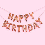 Rose Gold 'Happy Birthday' 16" Foil Balloon Garland