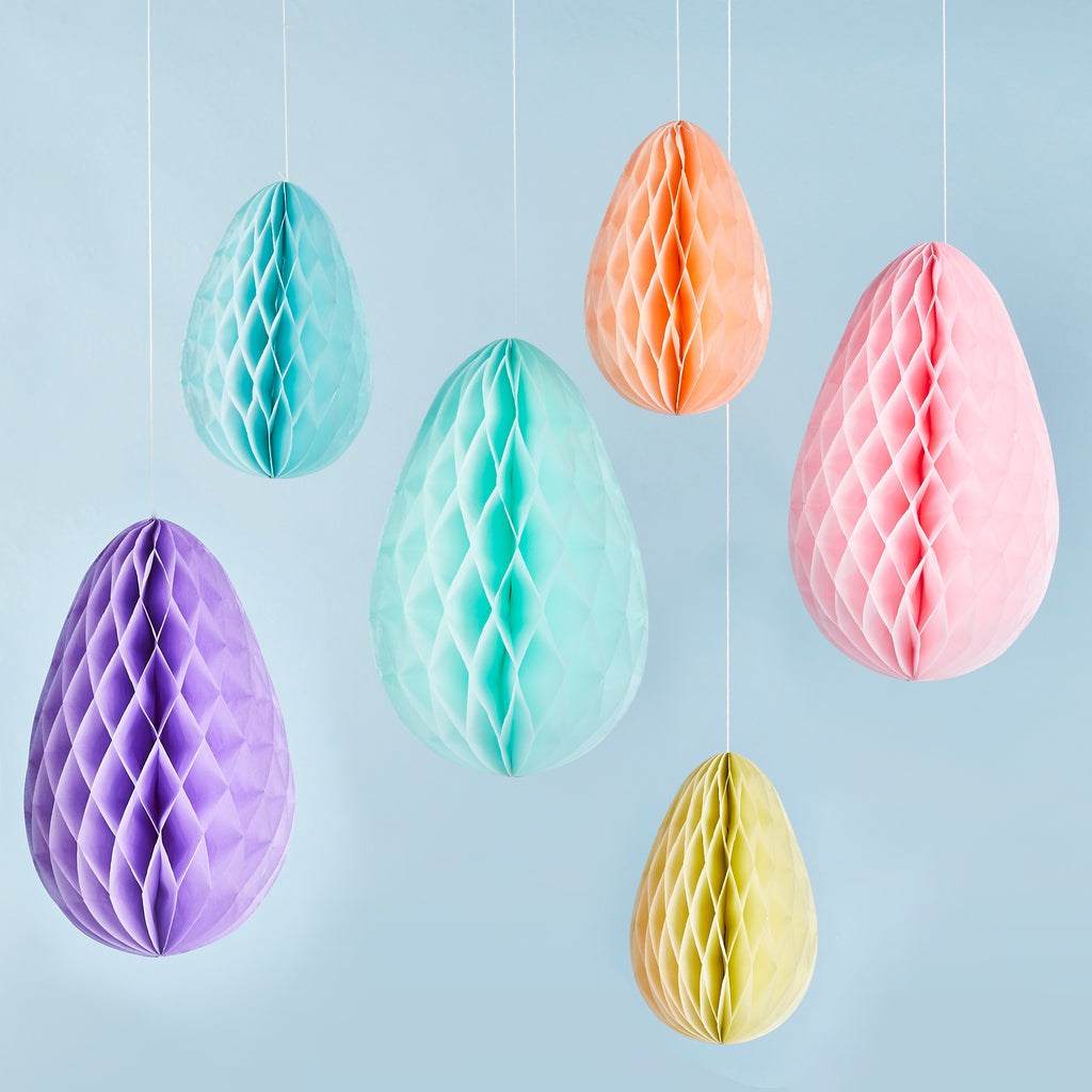 Pastel Honeycomb Decorations 6/Pack