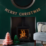 ‘Merry Christmas’ Chunky Glitter Wood Banner 2m