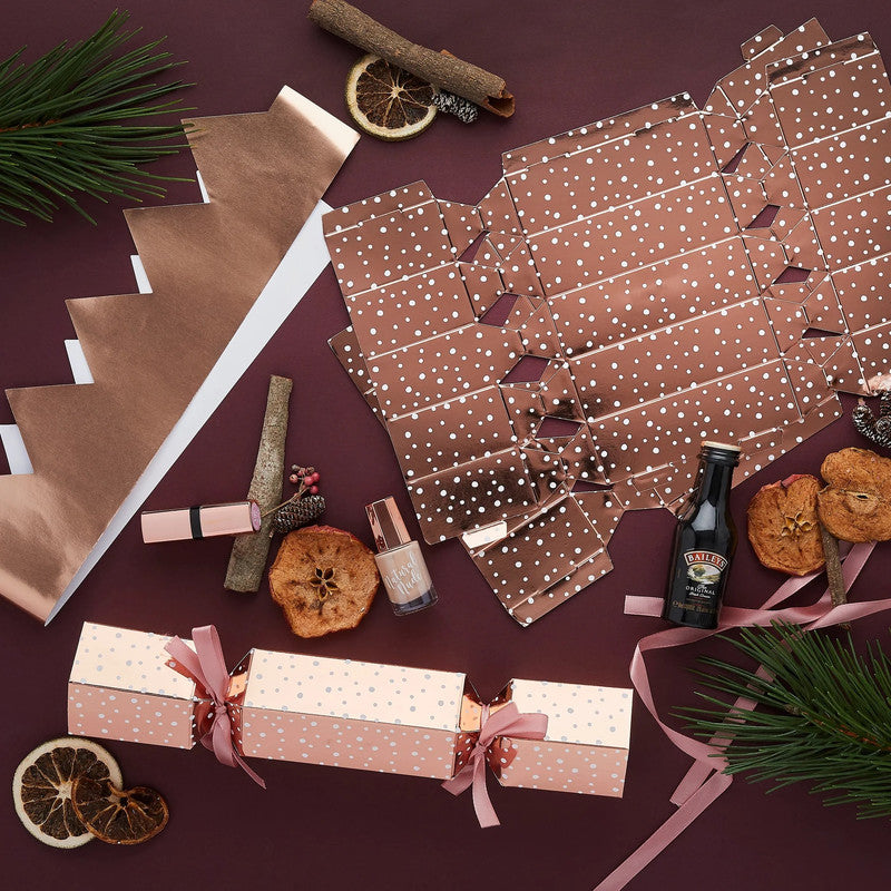 DIY Rose Gold Foiled Fill Your Own Christmas Crackers 6/Pack