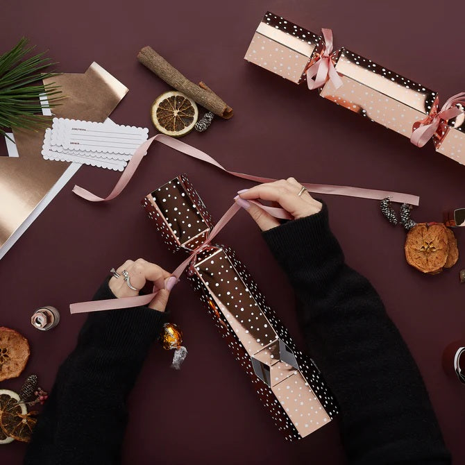 DIY Rose Gold Foiled Fill Your Own Christmas Crackers 6/Pack