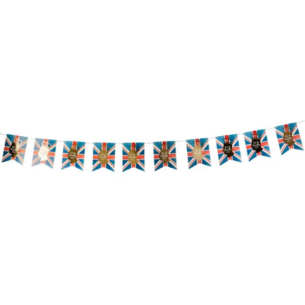 King Charles Paper Flag Bunting 3M