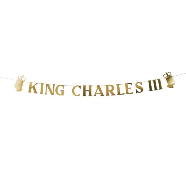King Charles III Gold Banner 2M