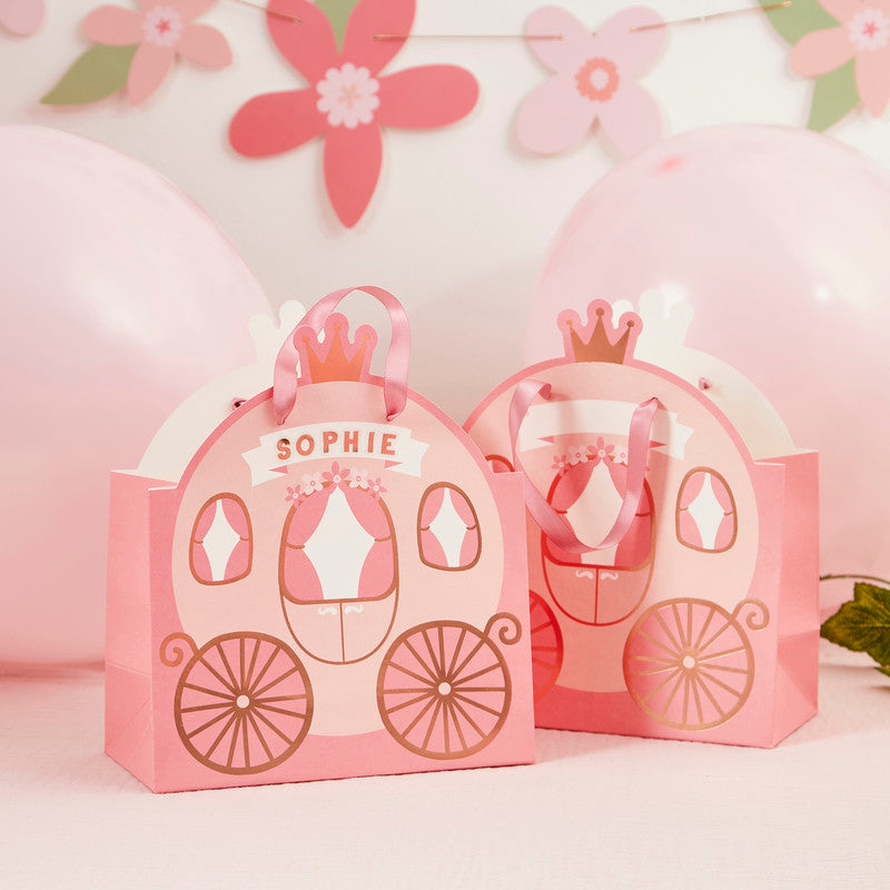 Carriage Party Bags with Personalised Sticker Sheets 4/Pack