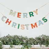 Gold Foiled Merry Christmas Card Banner 2.5m