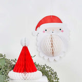 Santa Honeycomb Decorations Set 2 Pack