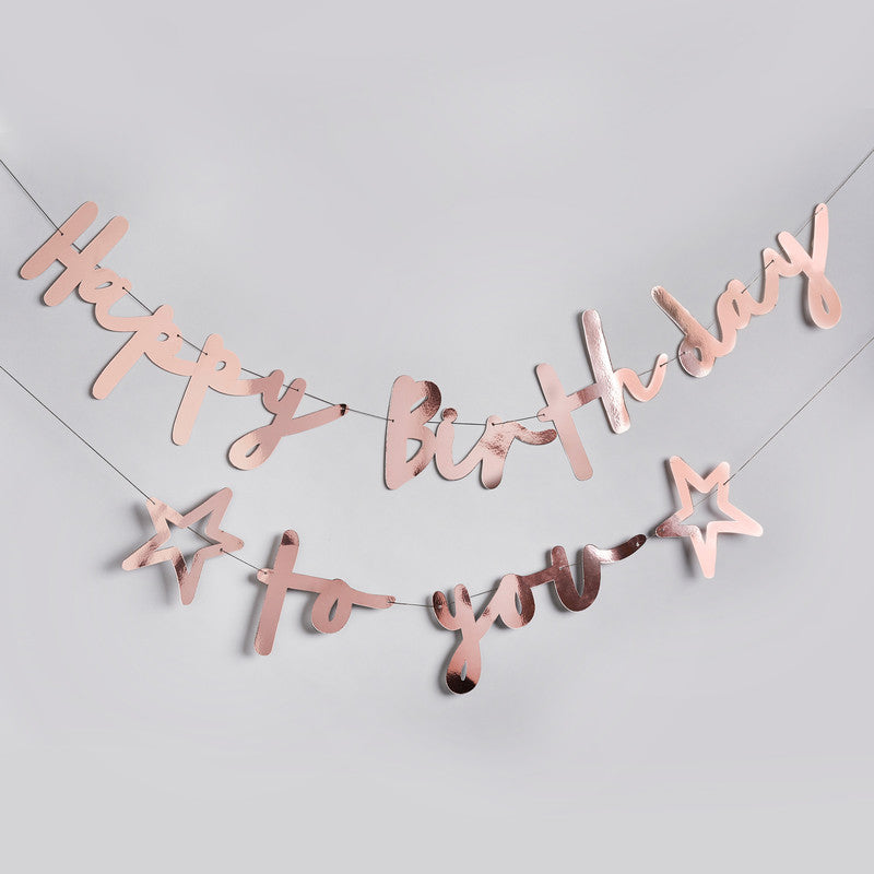 Rose Gold 'Happy Birthday To You' Banner 4m