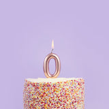 Rose Gold Number '0' Candle