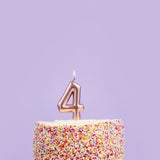 Rose Gold Number '4' Candle