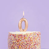 Gold Number '0' Candle