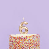 Gold Number '6' Candle