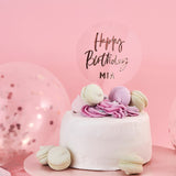 Acrylic Cake Topper & x2 Rose Gold Sticker Sheets