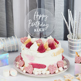 Acrylic Cake Topper & x2 Silver Sticker Sheets