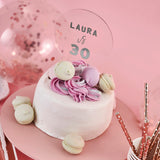 Acrylic Cake Topper & x2 Silver Sticker Sheets