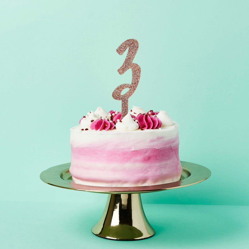 Rose Gold Acrylic '3' Cake Topper