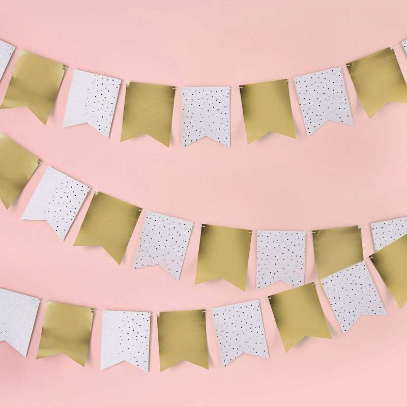 Gold Foiled Flag Bunting 10m