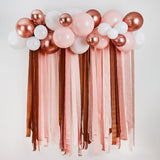 Rose Gold Metallic Balloon & Streamer Backdrop Set