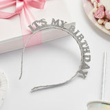 Silver 'It's My Birthday' Birthday Glitter Headband