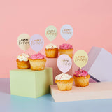 Pastel 'Happy Birthday' Balloon Food Picks 12/Pack