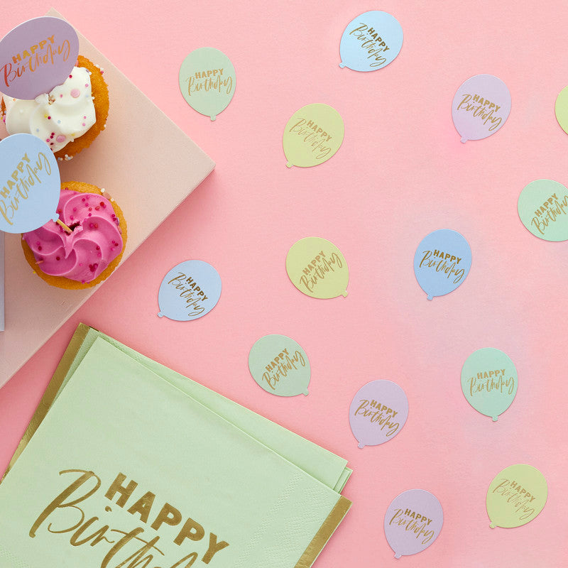 Pastel 'Happy Birthday' Balloon Table Scatter 10g