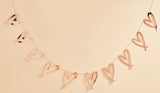 Rose Gold Heart Garland 2m