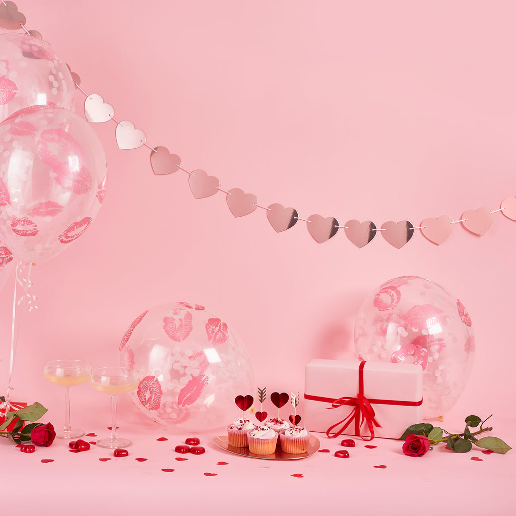 Rose Gold Heart Garland 2.5m