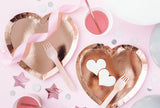 Rose Gold Metallic Heart Paper Plate 10/Pack