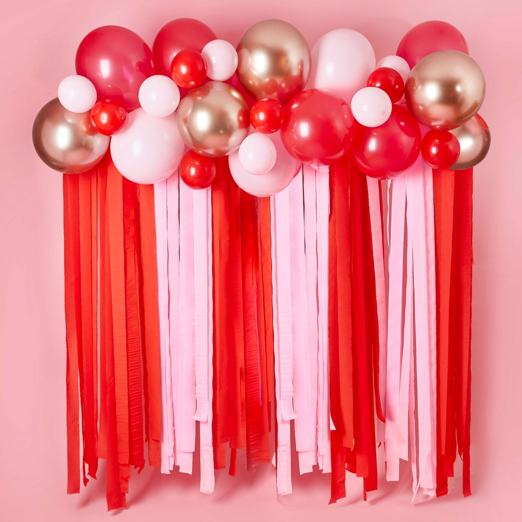 Valentine Balloon & Streamer Backdrop Set