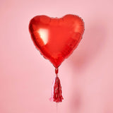 Giant Heart 32" Foil Balloon with Tassels