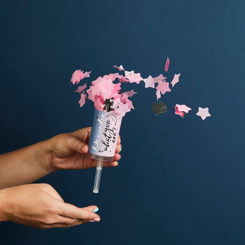 Gender Reveal Confetti Push Pops 2/Pack