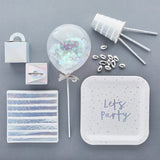 Iridescent 'Lets Party' Paper Plates 9in 8/Pack