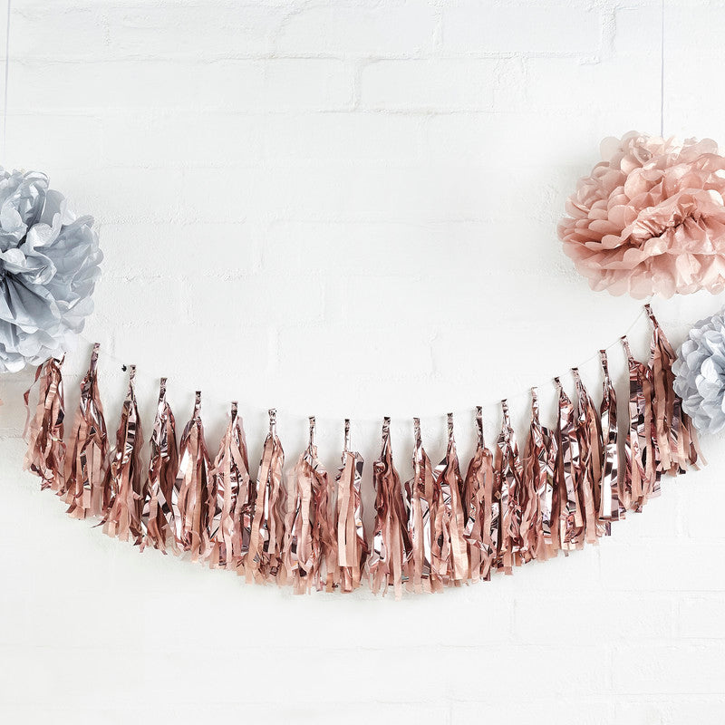 Rose Gold Tassel Garland 3m