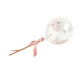 Rose Gold Mini Confett Filled 5" Latex Balloons Wands 5Ct