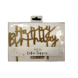 Gold 'Happy Birthday' Acrylic Cake Topper